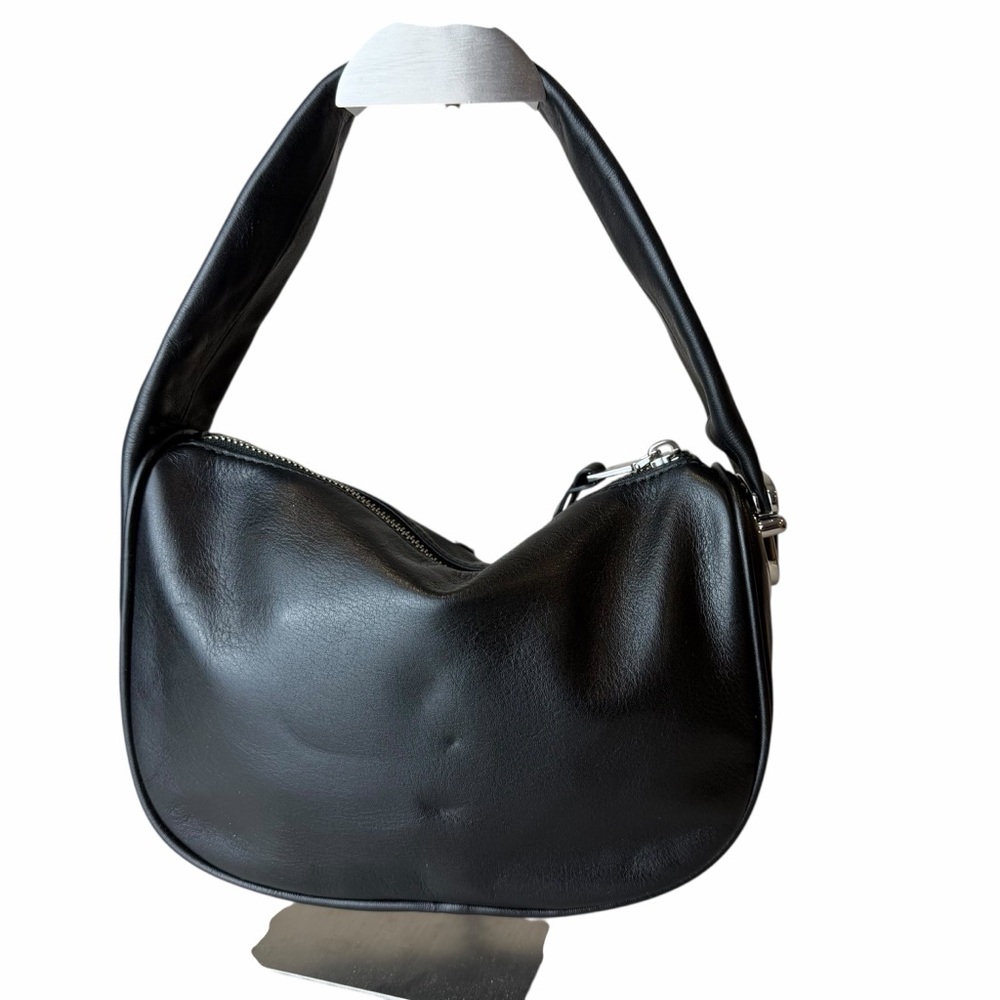 Rare Marc Jacobs Pushlock Mini Hobo Bag Black Leather Small Designer Shoulder - Picture 7 of 11